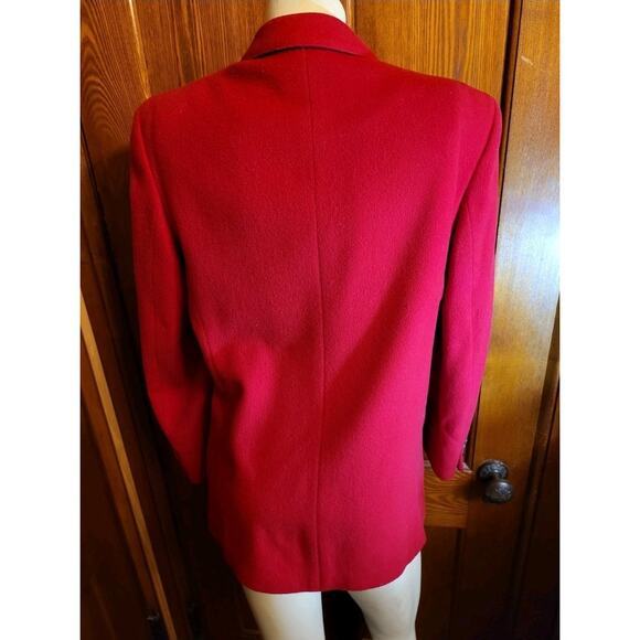 Vintage Augustus Red Wool Blazer Women's Size 10 Classic 1980s Power Jacket - Picture 6 of 14